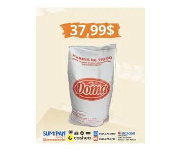 ¡Harina de Trigo Doma x Saco! La Base de tus Mejores Recetas